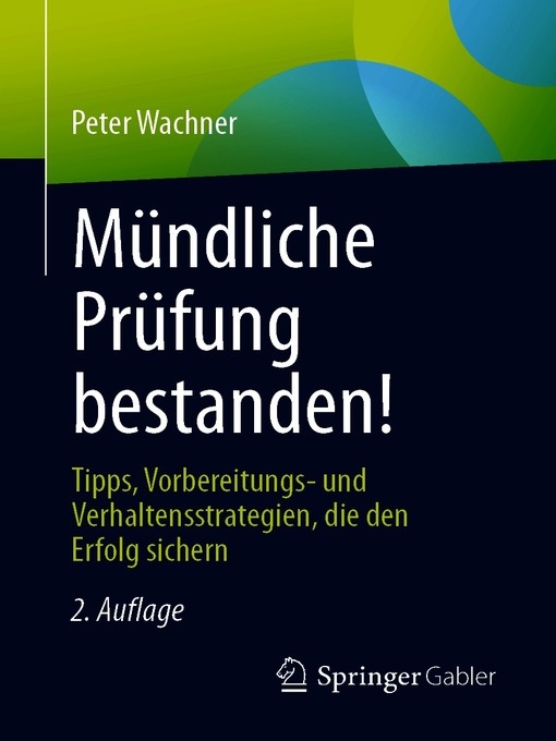 Title details for Mündliche Prüfung bestanden! by Peter Wachner - Available